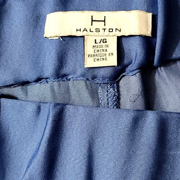 H Halston Split Leg Wrap Pants Blue L - Picture 5 of 7